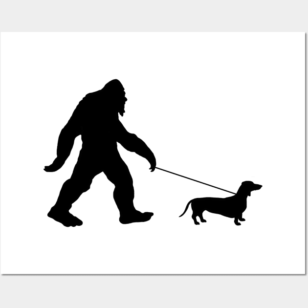 Bigfoot Walking Dog Wall Art by imphavok